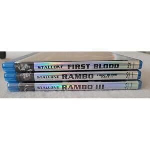Lot Of 3 Rambo Movies First Blood Part I II III Collection Blu-ray 4-Disc Set